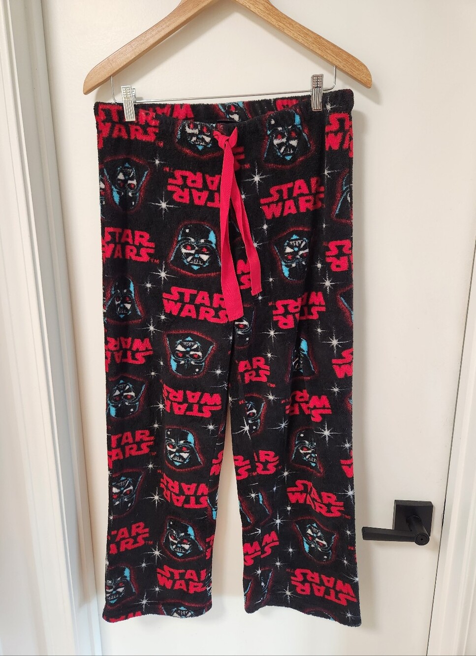 Star Wars Black and Red Fleece Pajama Bottoms with Drawstring
